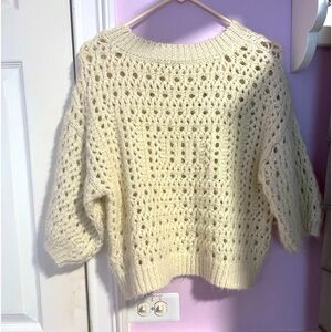 Off white Zara knit short sleeve sweater